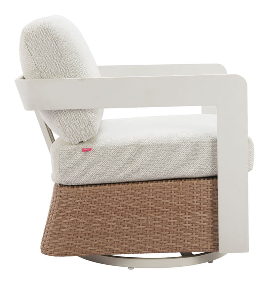 Gelo Swivel Chair White & Brown
