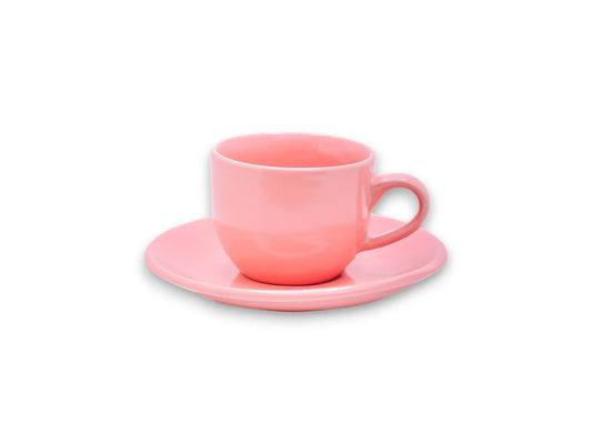 Ceramic Tea Cup & Saucer Set, 6 oz, Set of 4