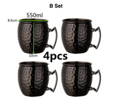 4pcs 550ml Copper Moscow Mule Mug Set