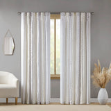 Light Filtering Boho Taupe Geometric Curtain Panel Pair