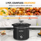 2 Quart Slow Cooker, Small Slow Cooker with Removable Pot