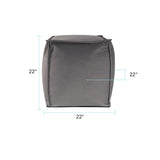 Qivuit Gray Square Pouf