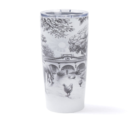Black & White Farm Illustration Tumbler 20 oz