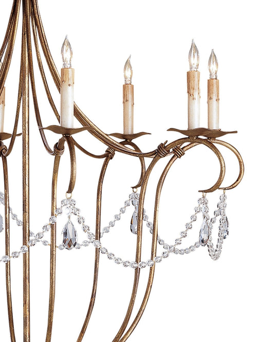 Crystal Lights Large Gold Chandelier
