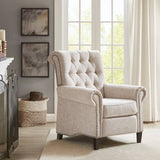 Push Back Recliner Single Sofa Reclining Chair, Cream *