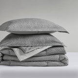 Chambray Denim Inspired Comforter Set, Grey