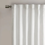 Wholesale Embroidered Branches Faux Silk Window Panel, White