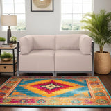 Axis 2pc Sectional Seascape Sand Titanium Frame