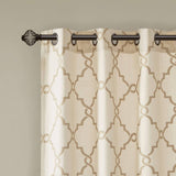 Wholesale Fretwork Sheer Basket Weave Window Panel, Cream