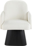 Marlowe - Linen Textured Fabric Upholstered Swivel Dining Arm Chair - Stained Black