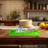 Rectangular Scalloped Riviera Tray - Green