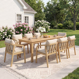 Acacia Wood Outdoor Dining Set with Umbrella Hole