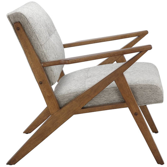 Modern Mid-Century Wood Lounge Chair, Light Grey *