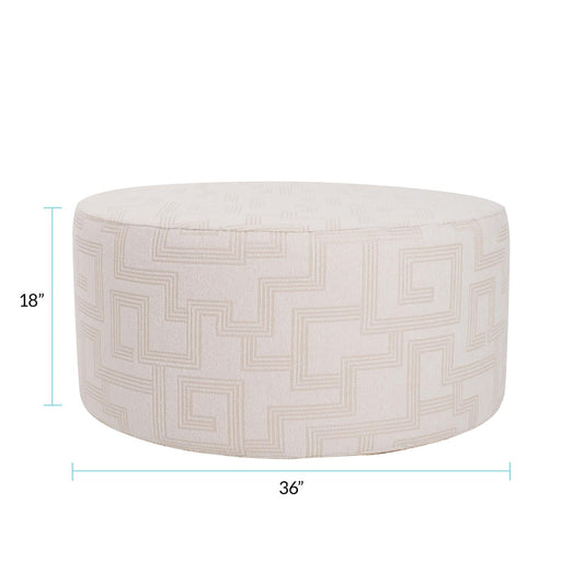 Indoor/Outdoor Universal Round Ottoman Syros Natural Cover Only