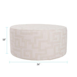 Indoor/Outdoor Universal Round Ottoman Syros Natural Cover Only