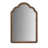 Scalloped Wood Framed Wall Mirror, Brown