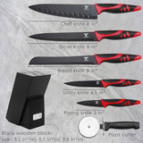 Moss & Stone 7-Piece Kitchen Knife Set with Block