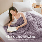 Ruched 50x60" Throw Blanket, Purple