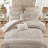 7 Piece Shabby Chic Comforter Set, Neutral