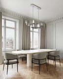 Grand Lotus Oval Silver Chandelier