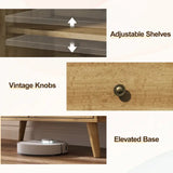 Wholesale Storage Cabinet with a Basket Weave Wooden Door & 3 Drawers