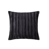 Ultra-Soft Plush Long Fur Throw Pillow and Blanket, Black