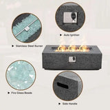 Wholesale MgO Propane Rectangular Fire Pit Table