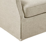 Skirted Swivel Accent Chair Mid-Century Armchair , Beige *