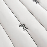 Soft Bow Embroidered Quilt Mini Set, Black