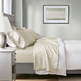 1000TC 4 Piece Deep Pocket Cotton Blend Sheet Set, Ivory