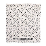 Tan Snaffle Bit Throw Blanket with Leather Holder