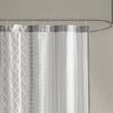 Wholesale Aztec Chenille Tufted Shower Curtain, Grey