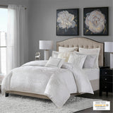 Glam Comforter/Duvet Cover Set with Removable Insert, White