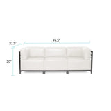 Axis 3pc Sectional Avanti White Titanium Frame