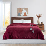 Heated Plush and Berber Electric Bedding Blanket, Red