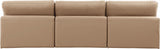 Comfy - Faux Leather Modular Armless Sofa 3 Pieces - Tan