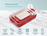 Kook Ceramic Baking Dishes Set of 3