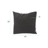 20 x 20 Outdoor Pillow with Dec Cord- Seascape Charcoal- Poly Insert