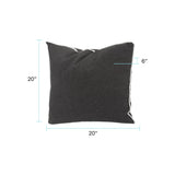 20 x 20 Outdoor Pillow with Dec Cord- Seascape Charcoal- Down Alternative Insert