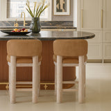 Paloma - Vegan Leather Upholstered Counter Stool (Set of 2) - Tan / Rich Natural