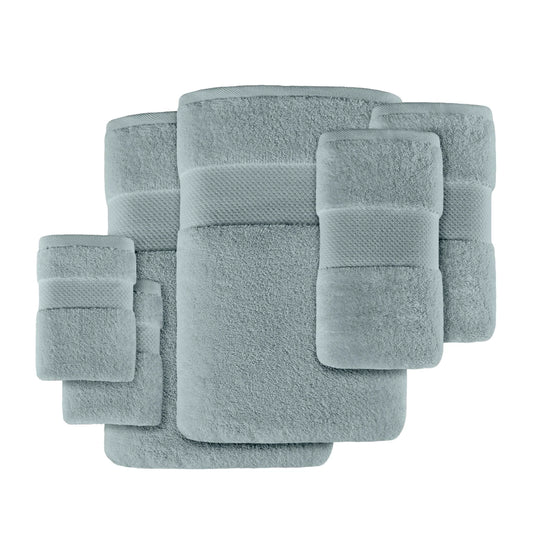 Turkish Cotton 6-Piece Bathroom Towel Set, Blue