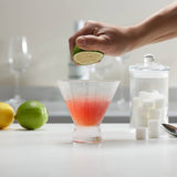 Kook Stemless Ribbed Martini Glasses 9 oz Set of 4