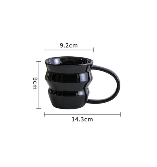 Big Handle Solid Color Ceramic Coffee Mug
