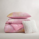 Watercolor Tie Dye Comforter Set with Throw Pillow, Pink