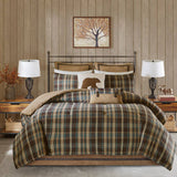 Plaid Cottage Taupe Comforter Set, Terra Brown