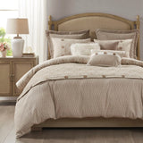 Button Accent Taupe Duvet Cover Set with Removable Insert