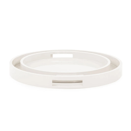 Saint Tropez Round Tray Set of 2 - Chalk