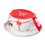 Red Bow Porcelain Teacup & Saucer Set of 2