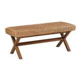 Seagrass Woven Farmhouse Rustic Boho Bench