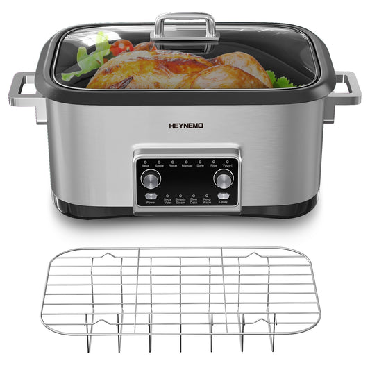 8 Quart Slow Cooker Roaster Oven, 12 in 1 Multi-Cooker Food